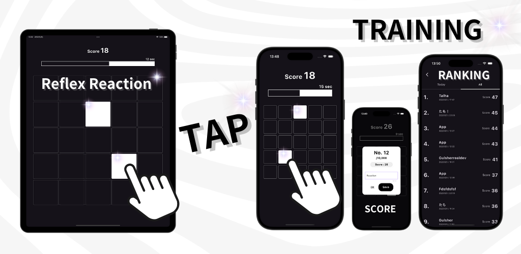 [NEW GAME APP] Reflex Reaction Tap Training 反射神経ゲーム 動体視力 トレーニング – Minerva